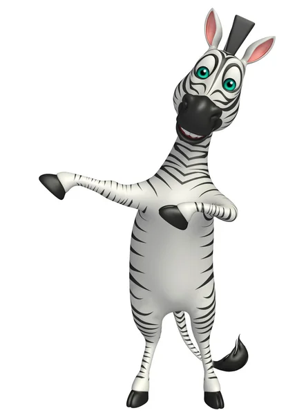 Amusant pointant personnage de dessin animé Zebra — Photo