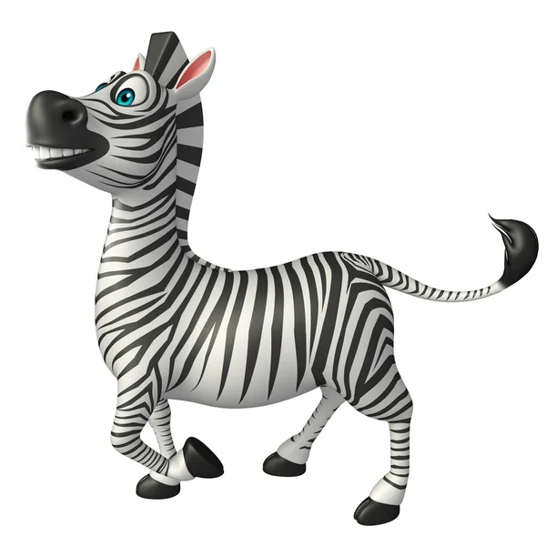 Rolig Zebra cartoon karaktär — Stockfoto