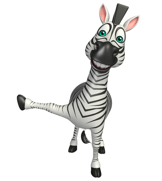 Divertido apontando personagem de desenho animado Zebra — Fotografia de Stock