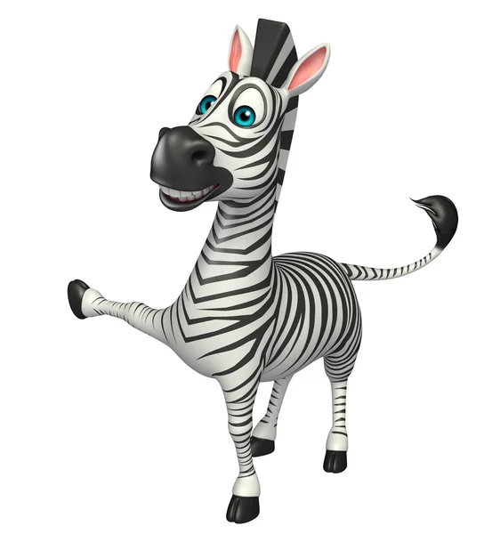 Divertimento puntando personaggio cartone animato Zebra — Foto Stock