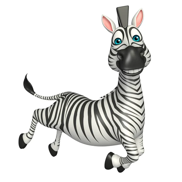 Spaß laufen Zebra Cartoon-Figur — Stockfoto