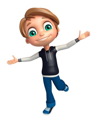 Çocuk çocuk komik poza sahip