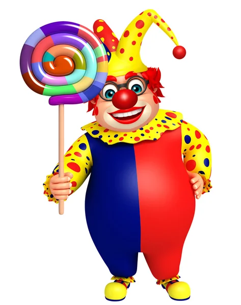 Clown with lollipop — Stock Photo, Image