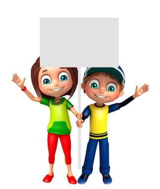 Beyaz tahta ile kız ve çocuk çocuk çocuk