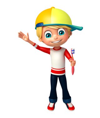 çocuk çocuk diş fırçası ile