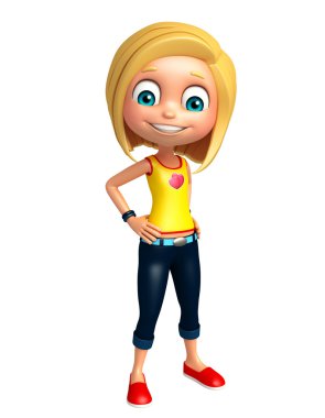 Çocuk kız komik poza sahip