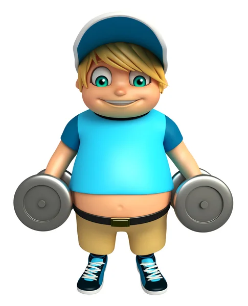 Kid pojke med vikt — Stockfoto
