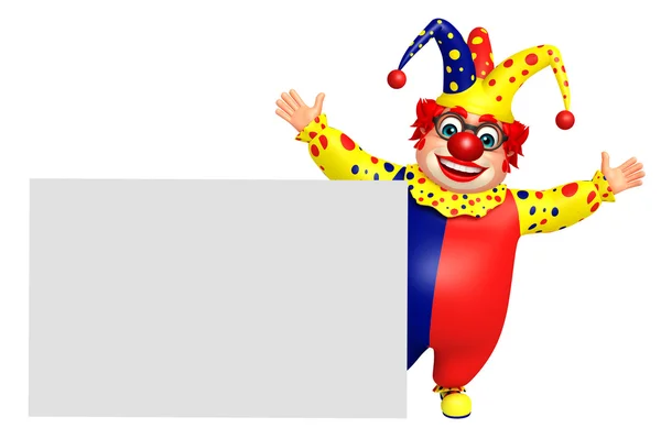 Клоун с белой доской — стоковое фото
