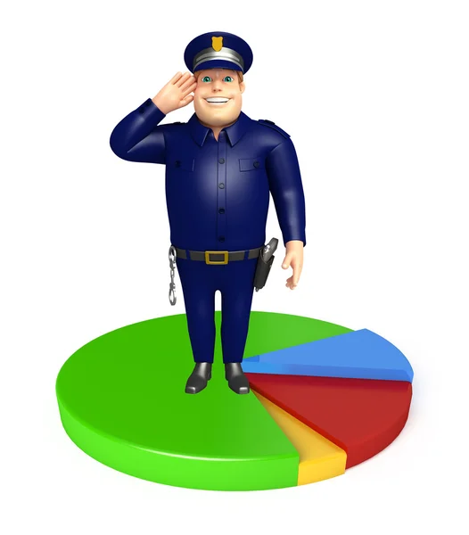 Polizei mit Kreisschild — Stockfoto
