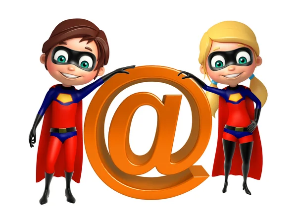Superboy i Supergirl z szybkością Zarejestruj — Zdjęcie stockowe