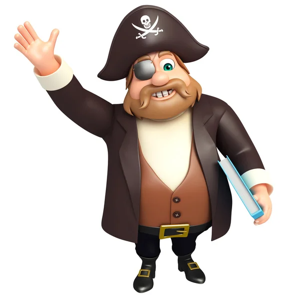 Ilustración de pirata con diario — Foto de Stock