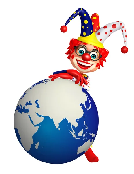 Clown mit Erde lizenzfreie Stockfotos