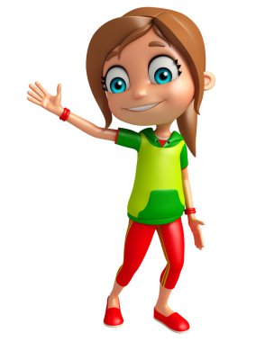 Çocuk kız komik poza sahip