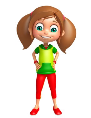 Çocuk kız komik poza sahip