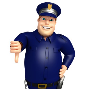 Başparmak ile polis poz aşağı