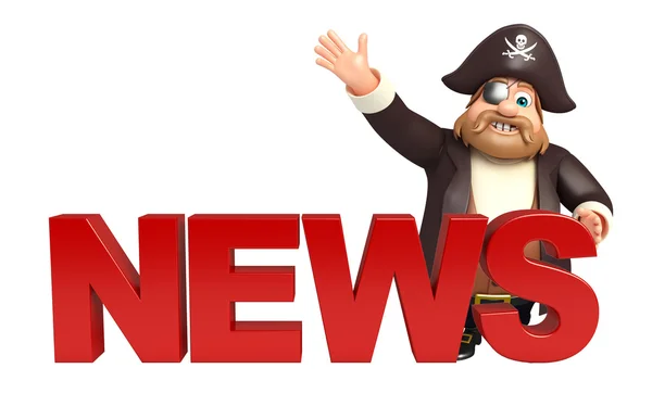 Piraat met nieuws aanmelden — Stockfoto