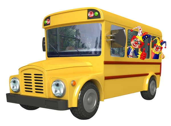 Klaun z autobusu szkolnego — Zdjęcie stockowe