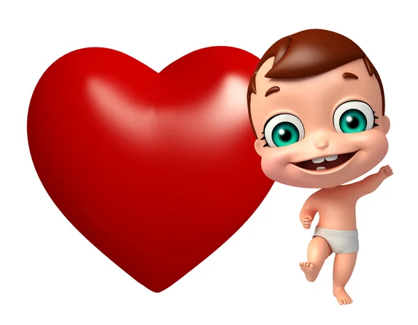 Bebê bonito com coração — Fotografia de Stock