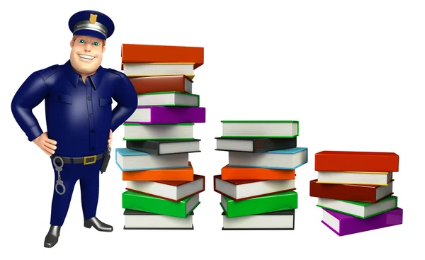 Polisen med boken stack — Stockfoto