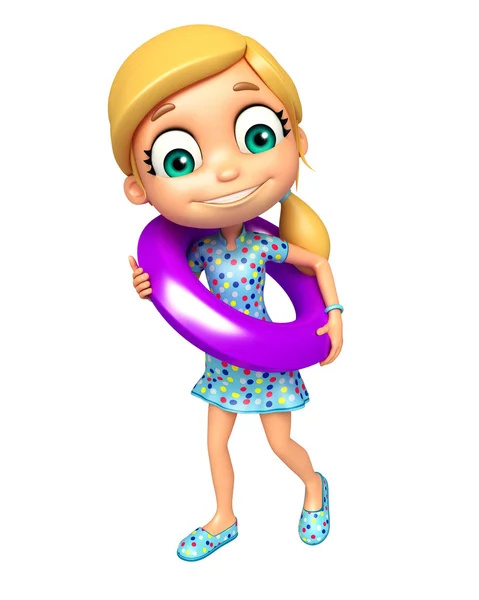 Kid girl with Swimming tube — Stock Photo, Image