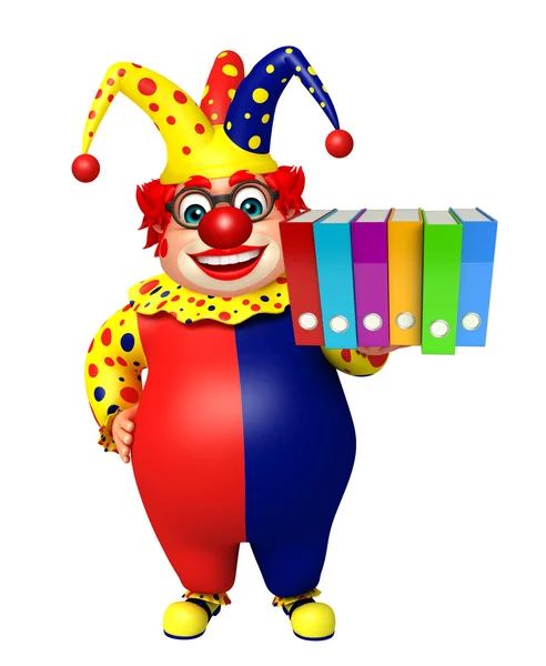 Clown mit Akten — Stockfoto