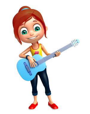 Gitar ile çocuk kız