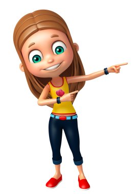 İşaret poz ile çocuk kız