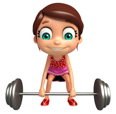 spor salonu ekipman ile çocuk kız