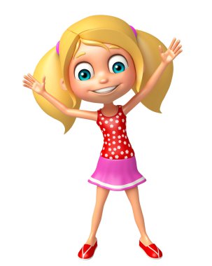 Çocuk kız komik poza sahip