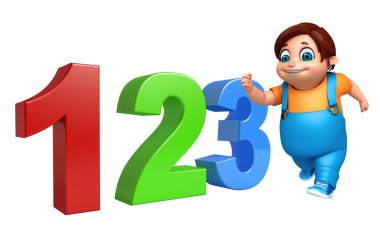 Çocuk çocuk 123 işareti ile