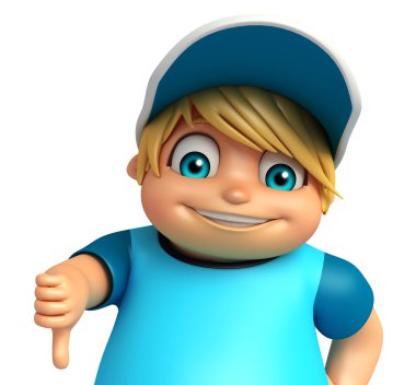 Çocuk evlat başparmak ile poz