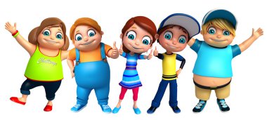 çocuk kız ve çocuk çocuk ve mutlu Thums ile poz