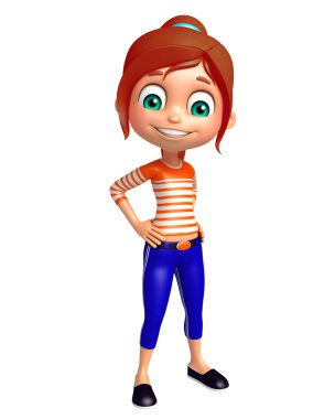 Çocuk kız komik poza sahip