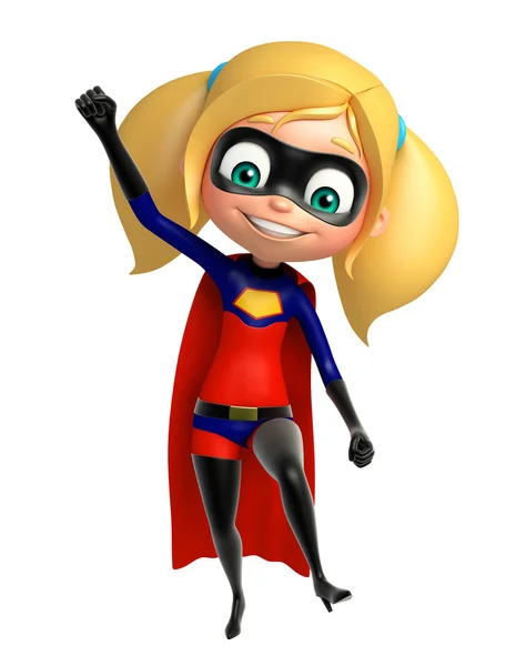 Supergirl con pose divertida —  Fotos de Stock