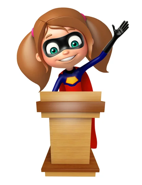 Supergirl avec table de discours — Photo