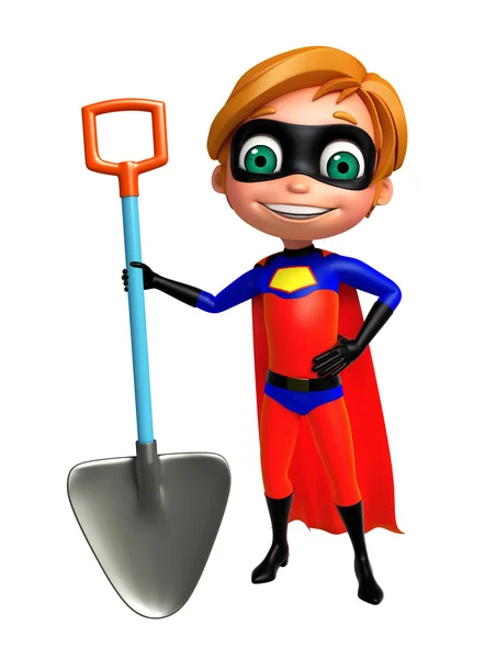 Superboy con pala da scavo — Foto Stock