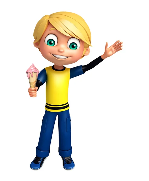Bambino ragazzo con gelato — Foto Stock