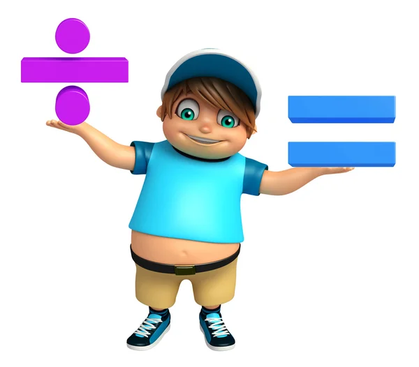 Мальчик с математическим знаком — стоковое фото