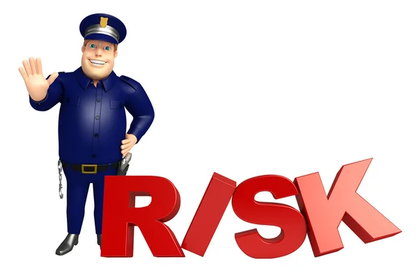 Polisen med Risk logga — Stockfoto