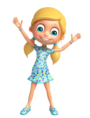 Çocuk kız komik poza sahip