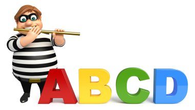 Hırsız flüt ve Abcd işareti ile