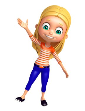 Çocuk kız komik poza sahip