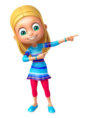 İşaret poz ile çocuk kız