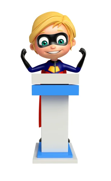 Superboy met het stadium van de toespraak — Stockfoto