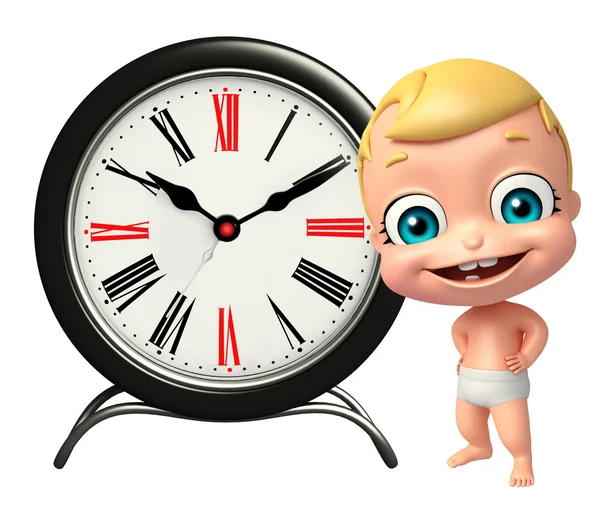 Bebê bonito com relógio — Fotografia de Stock
