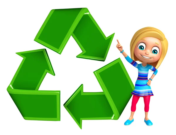 リサイクル子供女の子 — ストック写真