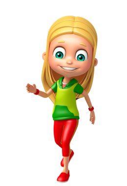 Poz yürüme ile çocuk kız