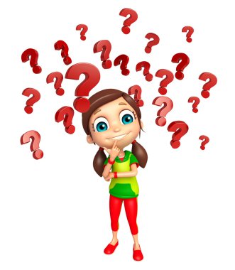 çocuk kız soru işareti işareti ile