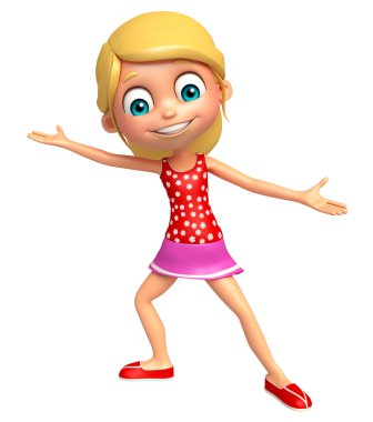 Çocuk kız komik poza sahip