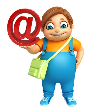 çocuk çocuk okul çantası ve At oranı işareti ile